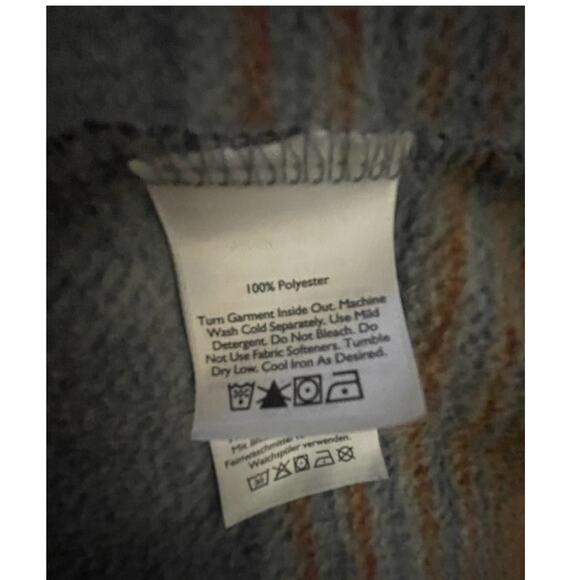 Eddie Bauer Men’s Shirt Jacket – M – Orange Gray Blue –Soft Flannel Shacket–EUC - Picture 4 of 4